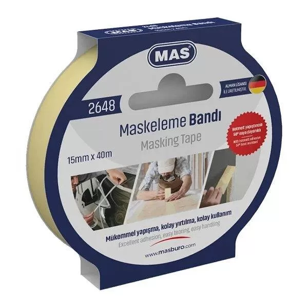 Mas Krepe Maskeleme Bantı 15 MM x 40 Metre Maskeleme Bandı