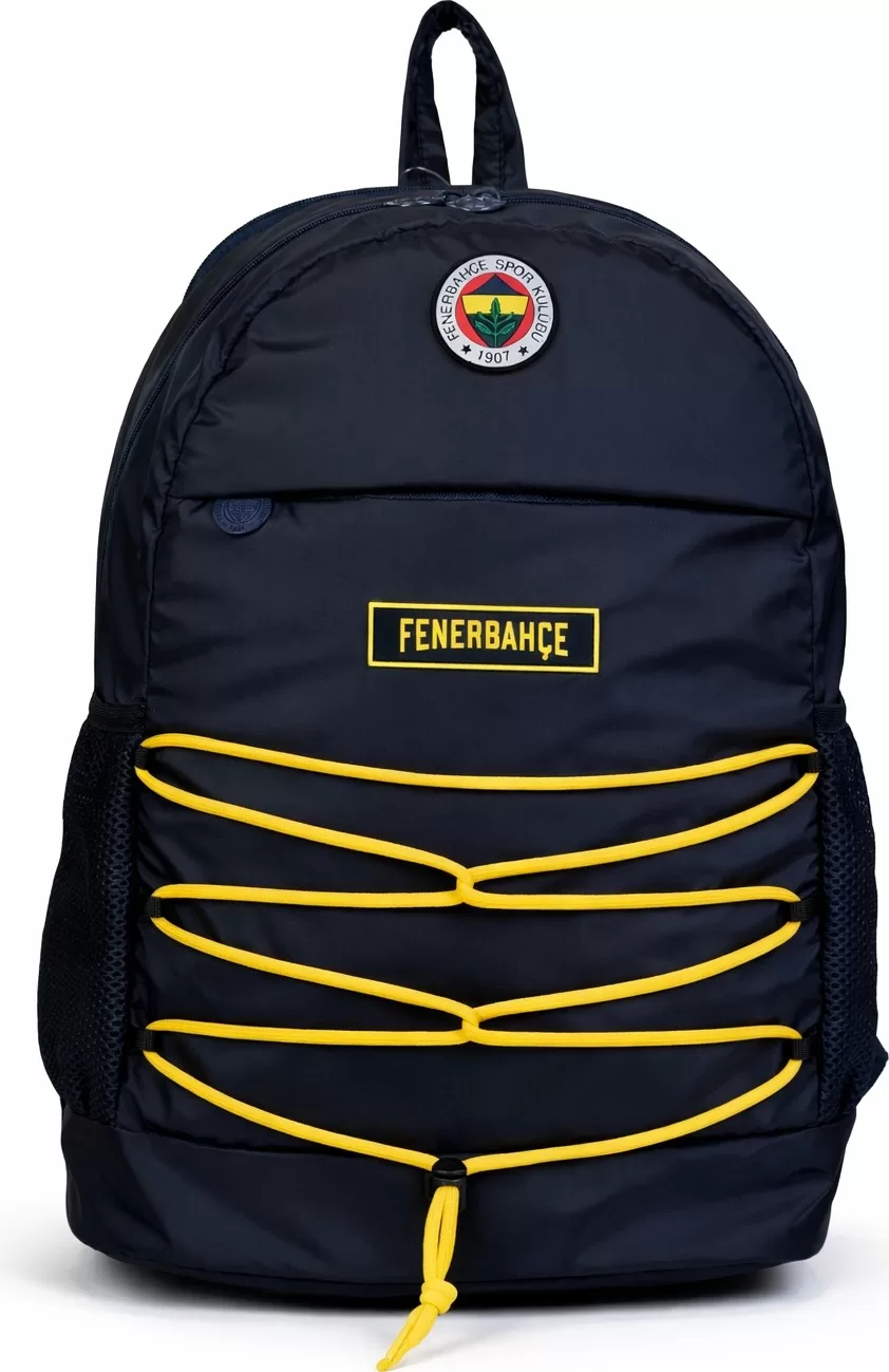 Me Çanta Fenerbahçe Lisanslı Ipli Sırt Çantası - 3 Bölmeli Laptop Gözlü Sarı Lacivert Okul Çantası