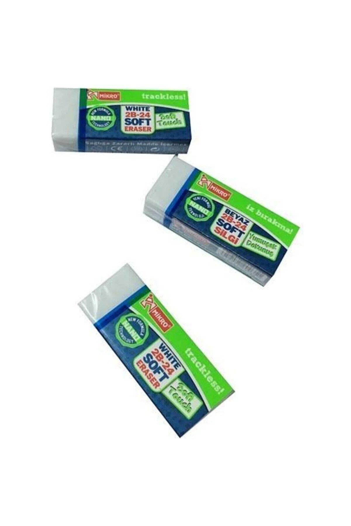 Mikro Silgi Beyaz Nano Öğrenci Silgisi (24 Lü Paket)