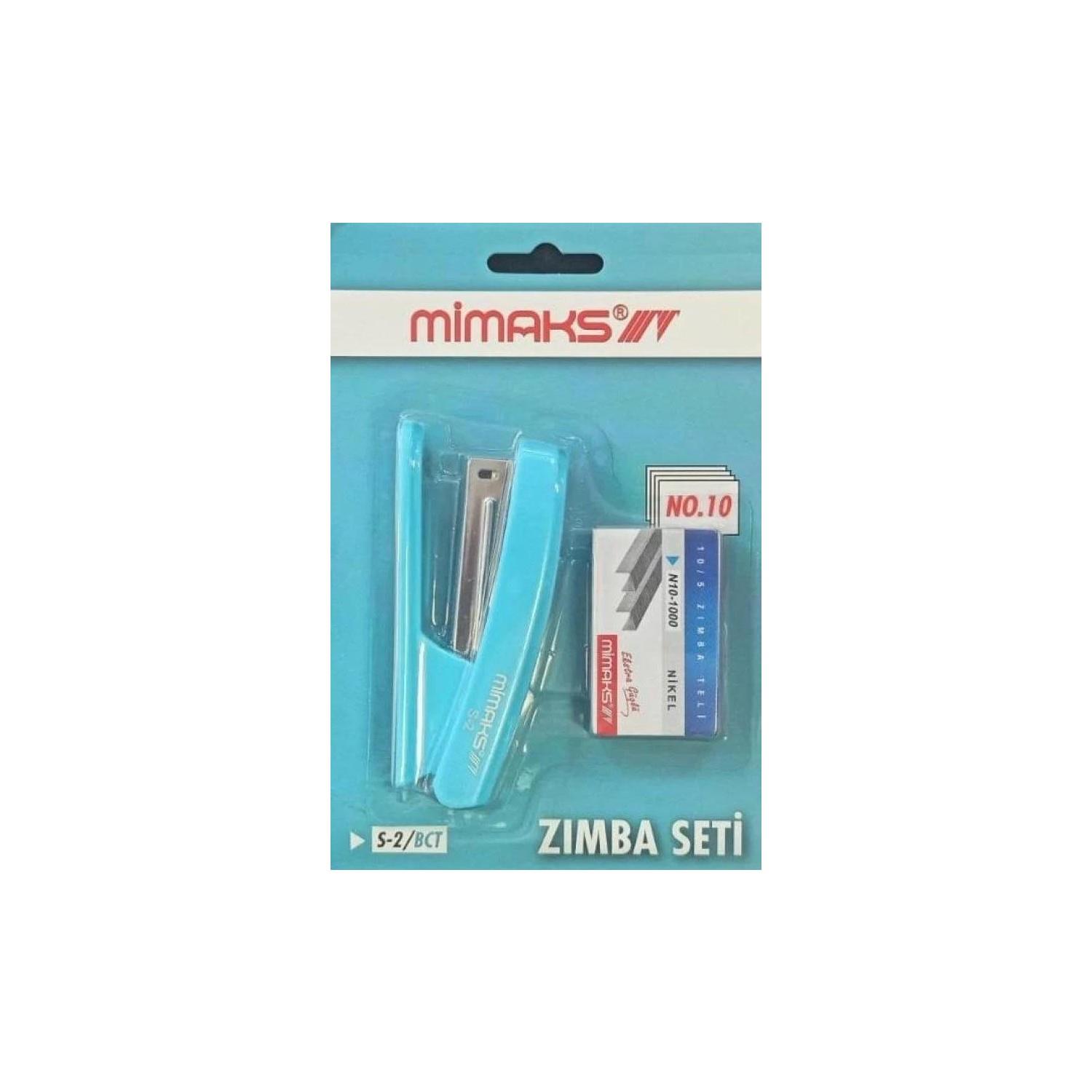Mimaks Zımba & No: 10 Zımba Teli Set Turkuaz Zımba Makinası Seti