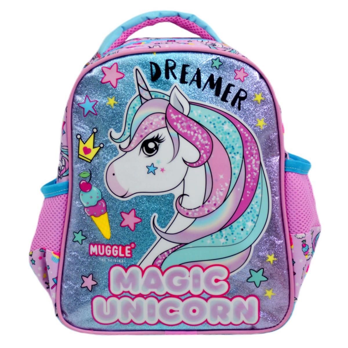 Muggle Anaokulu Çantası Unicorn Pembe Kız Çocuk Anaokulu Sırt Çantası
