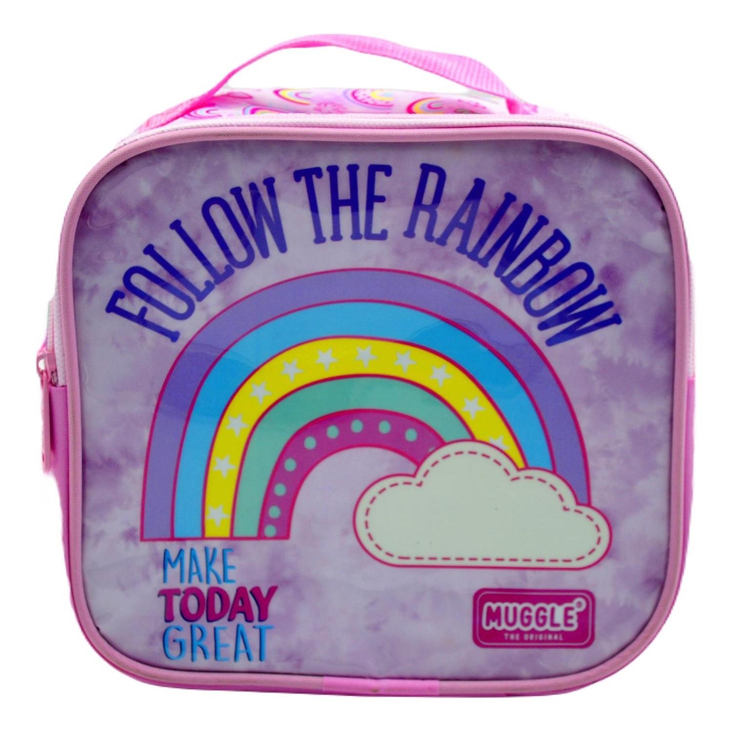 Muggle Beslenme Çantası Soft Rainbow Pembe Termoslu Beslenme Çantası
