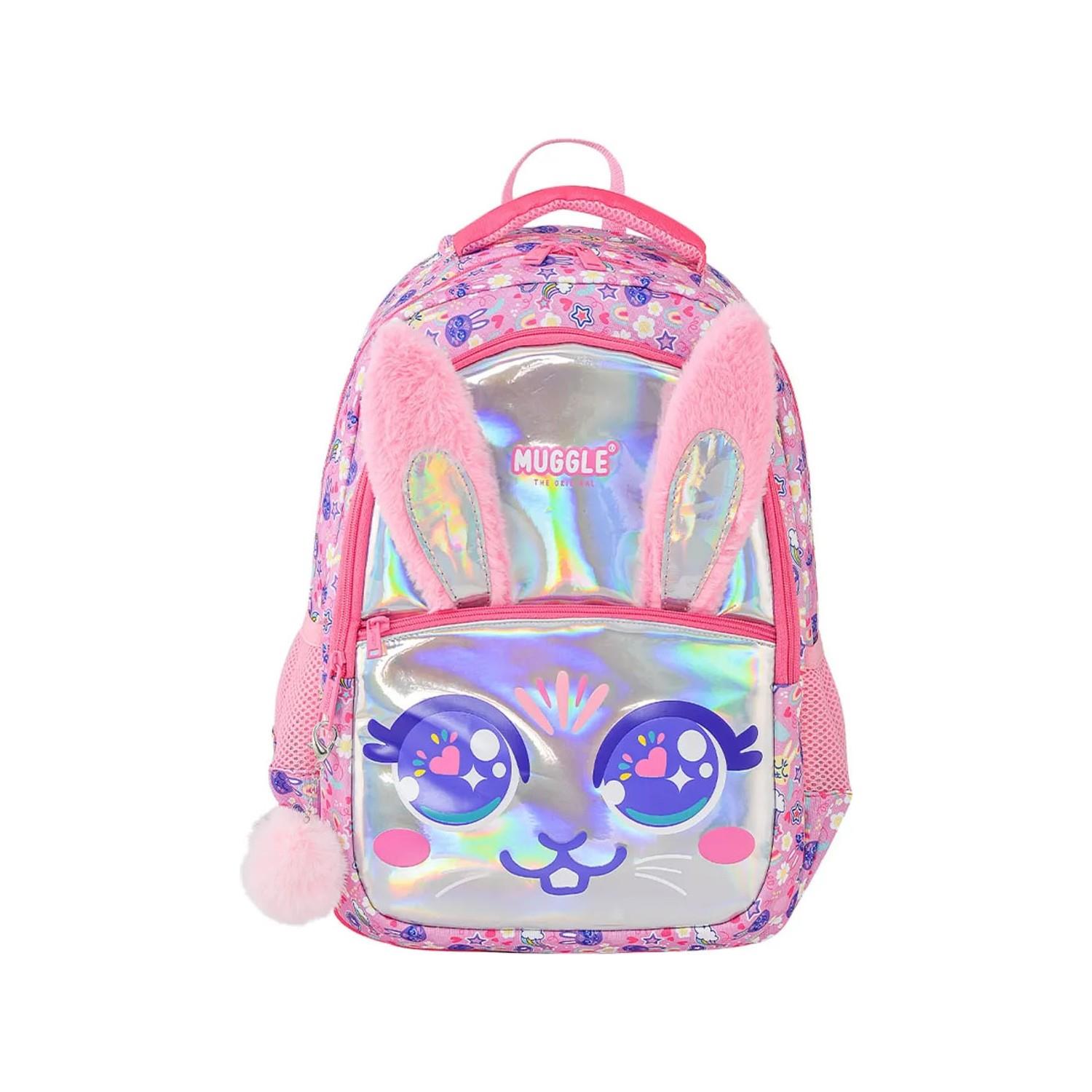 Muggle Okul Çantası Bunny Pembe Kız Çocuk İlkokul Sırt Çantası