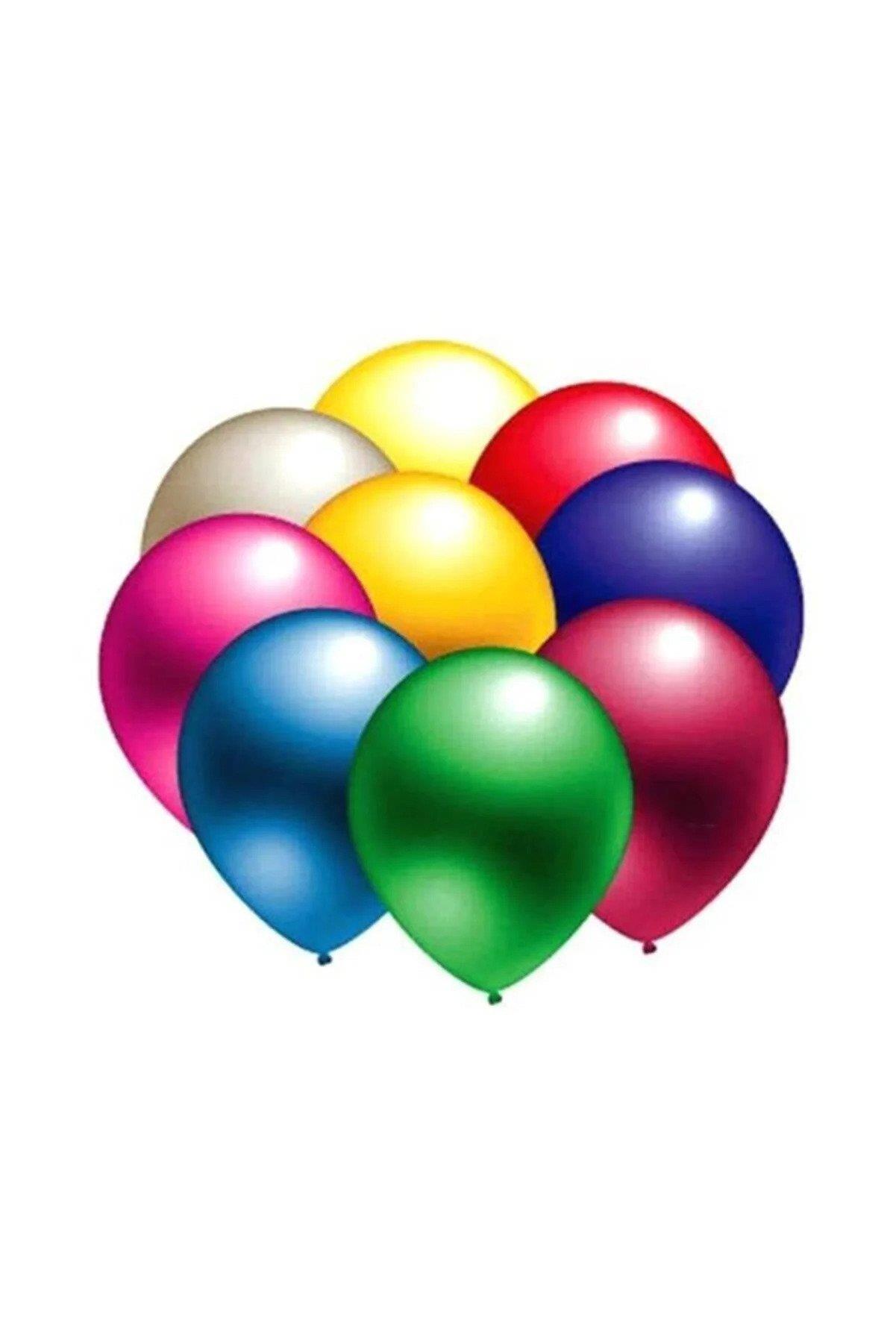 Nedi Balon Metalik Karışık 100 Lü Paket Karışık Metalik Renkli Balon