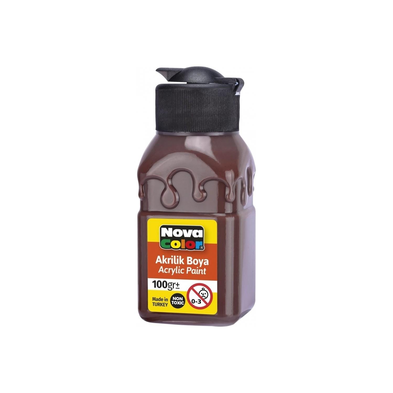Nova Color Akrilik Boya Şişe 100 ml Kahve Akrilik Boya