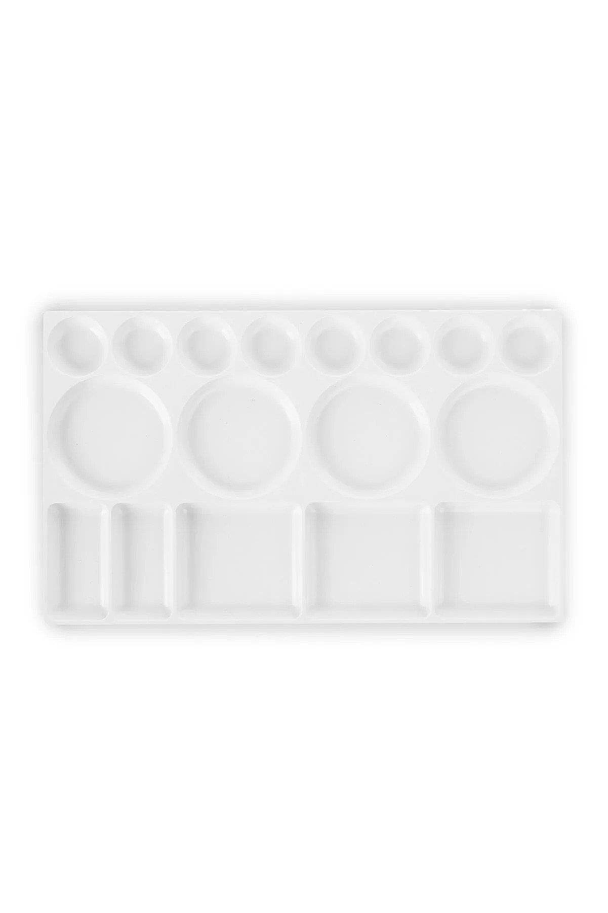 Ops Resim Paleti 16x27 CM Profesyonel Godeli Dikdörtgen Beyaz Resim Paleti