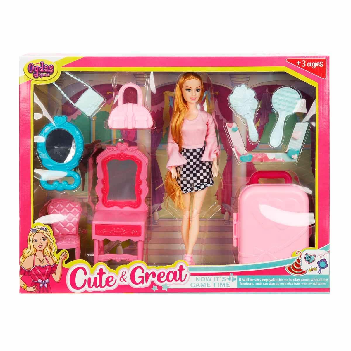 Oydaş Cindy Doll Makyaj Masalı Bavullu Bebek Moda Seti
