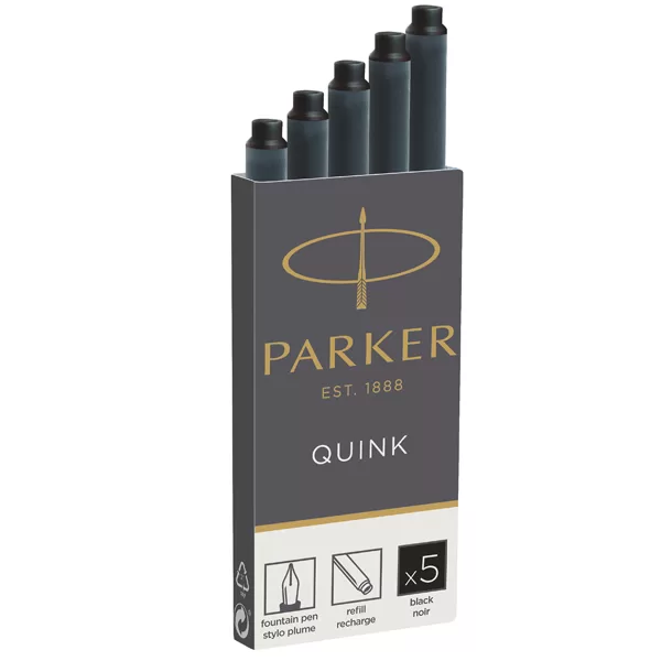 Parker Dolma Kalem Kartuşu Quink Siyah 5 Li