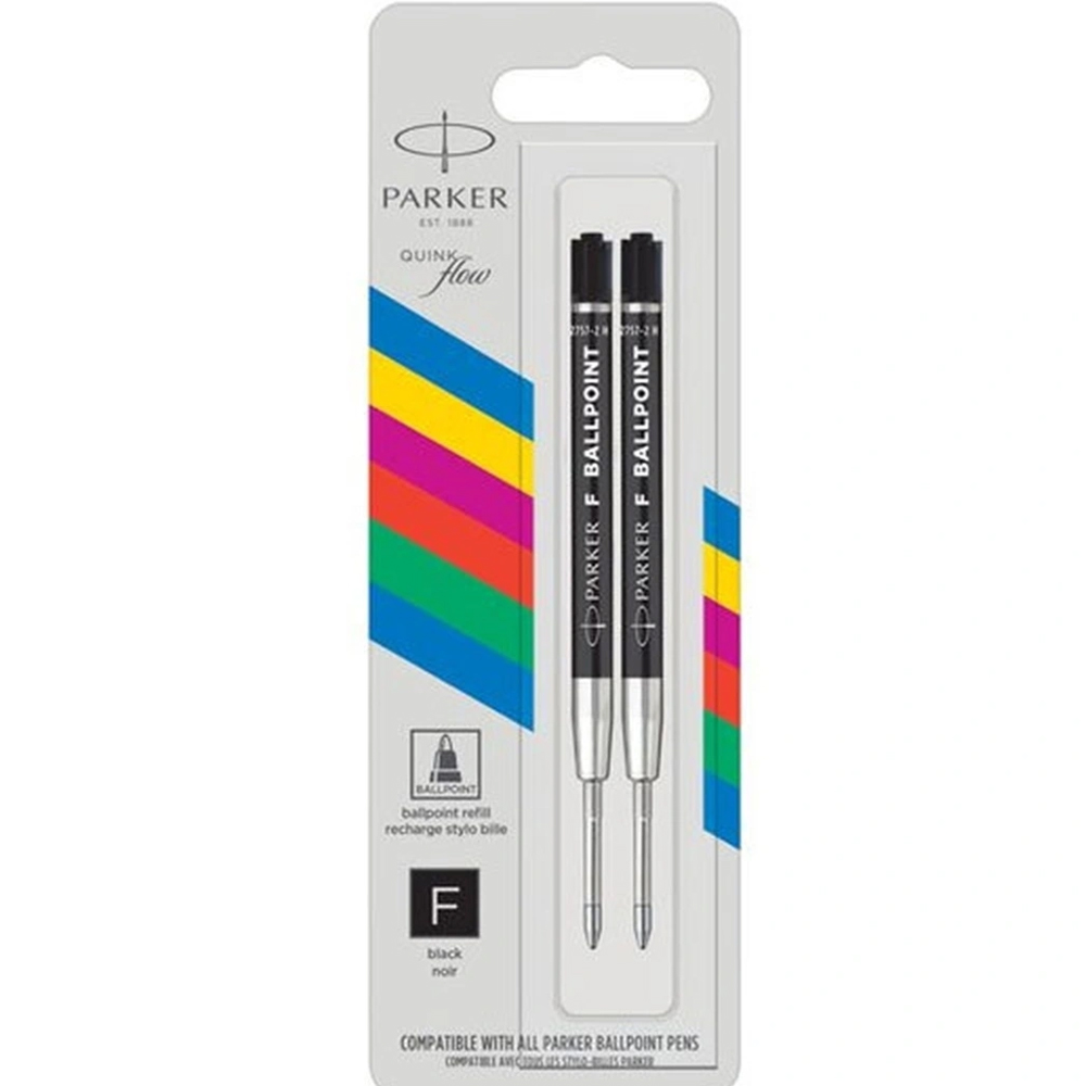 Parker Ekonomik Tükenmez Refill F Uç Siyah Tükenmez Kalem Yedeği 2 Li Paket