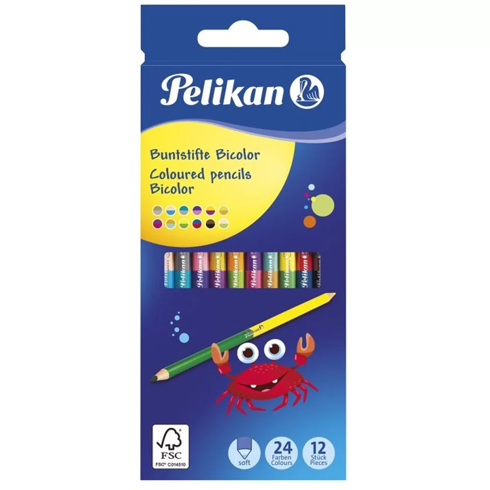 Pelikan Çift Uçlu Kuru Boya Kalemi (12 Kalem=24 Renk)