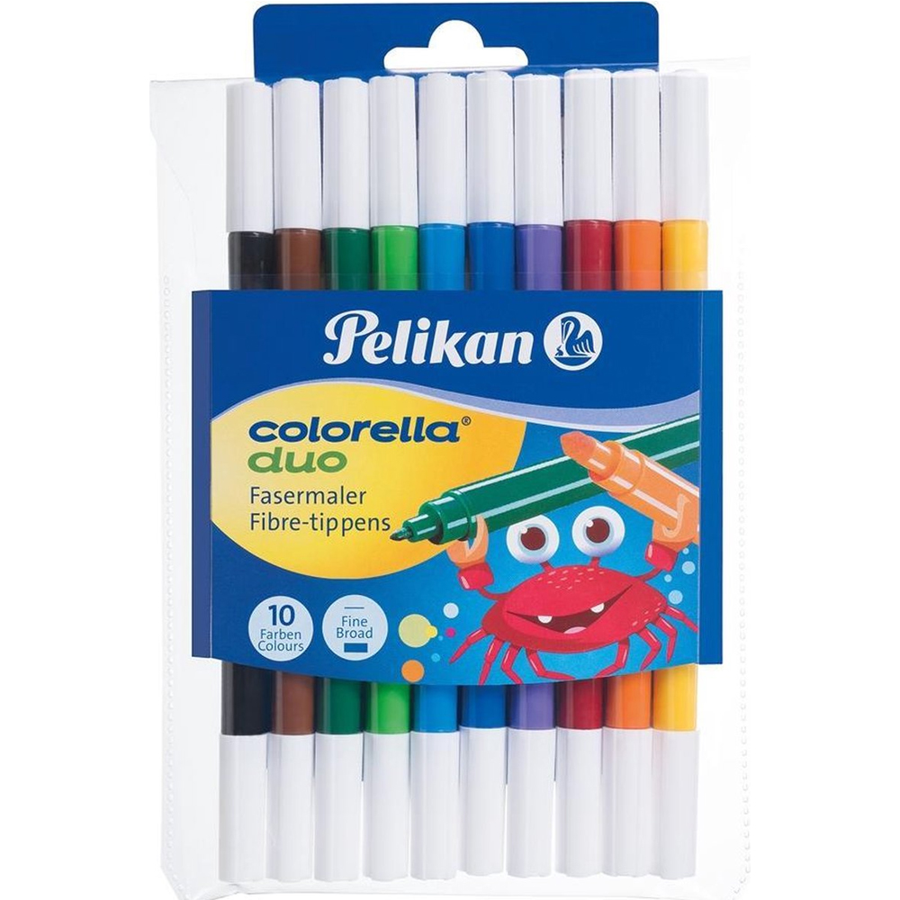 Pelikan Colorella Duo Çift Renkli Keçeli Kalem 10 Lu