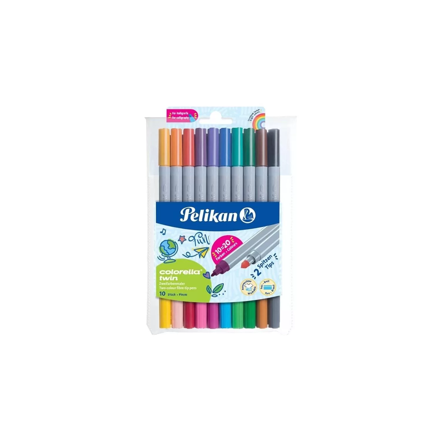 Pelikan Colorella Twin Çift Taraflı Keçeli Kalem 10 Lu