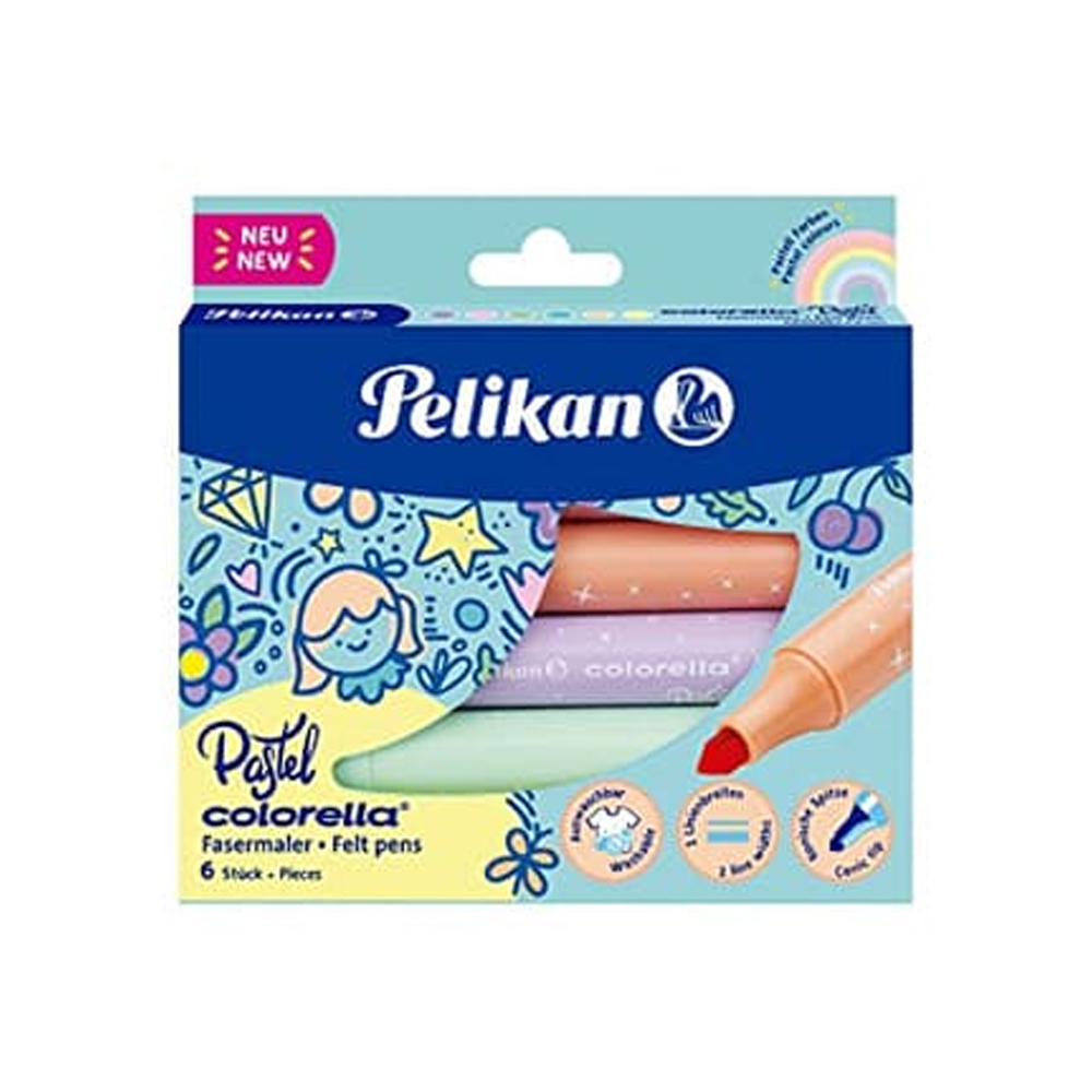 Pelikan Keçeli Kalem Colorella Pastel Jumbo 6 Pastel Renk