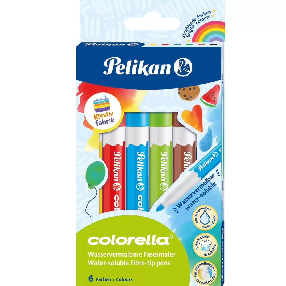 Pelikan Keçeli Kalem Colorella Suda Çözünür 6 Renk Keçeli Kalem