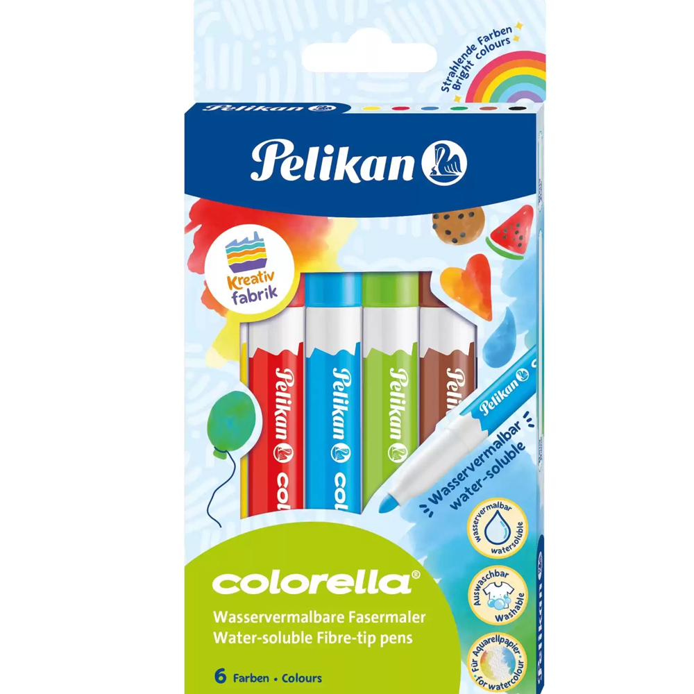 Pelikan Keçeli Kalem Colorella Suda Çözünür 6 Renk Keçeli Kalem