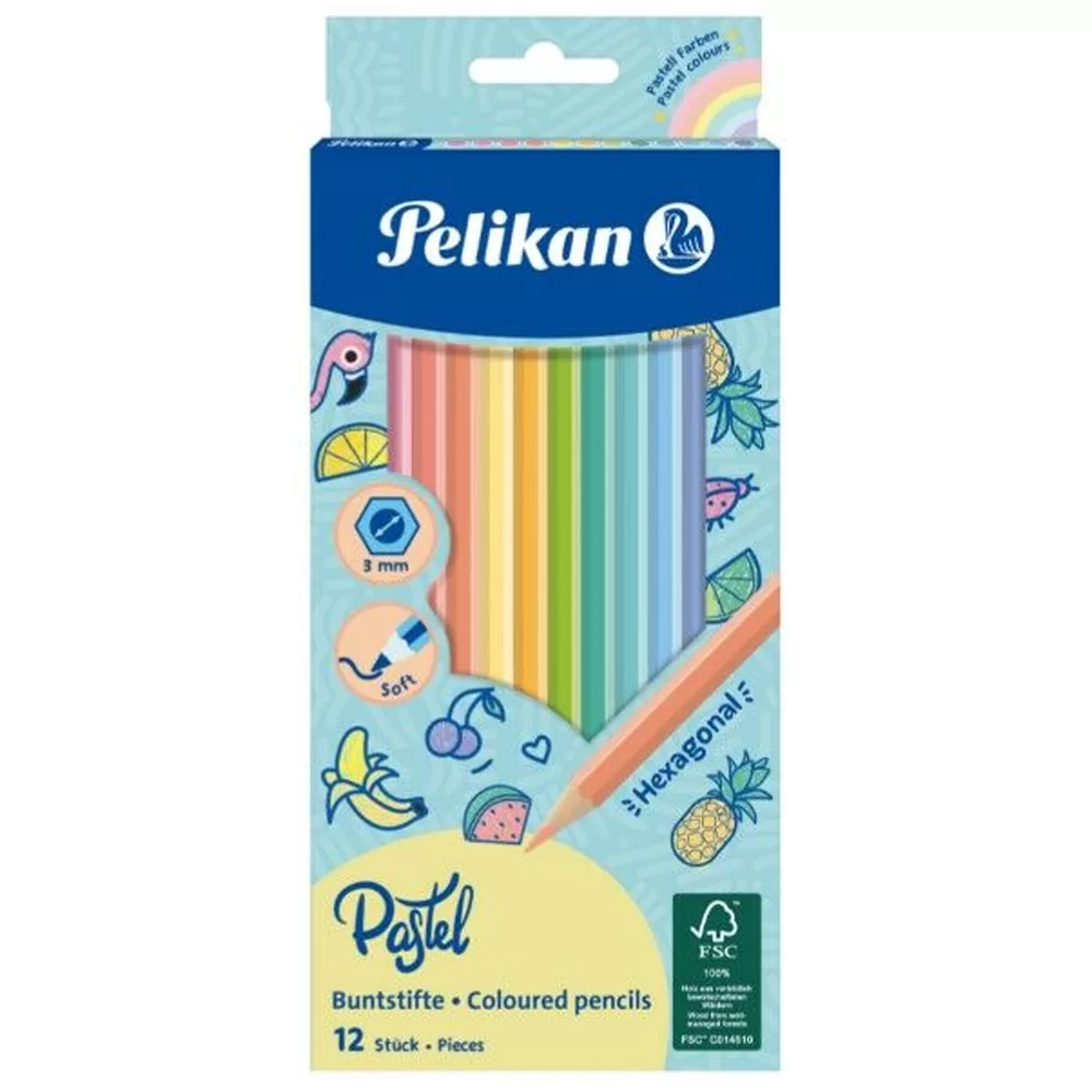Pelikan Kuru Boya Kalemi Pastel Renkler 12 Renk