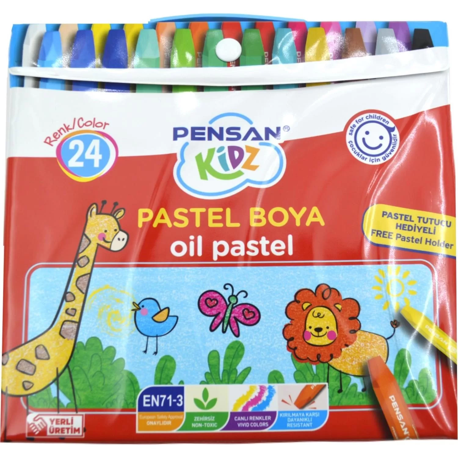 Pensan Kidz Pastel Boya Çantalı 24 Renk Pastel Boya