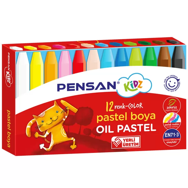 Pensan Pastel Boya Kidz 12 Renk Pastel Boya Karton Kutu