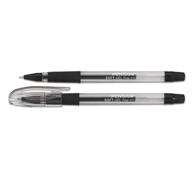 Pensan Tükenmez Kalem Soft Gel Fine Siyah 0.5 MM (12 Li Paket)