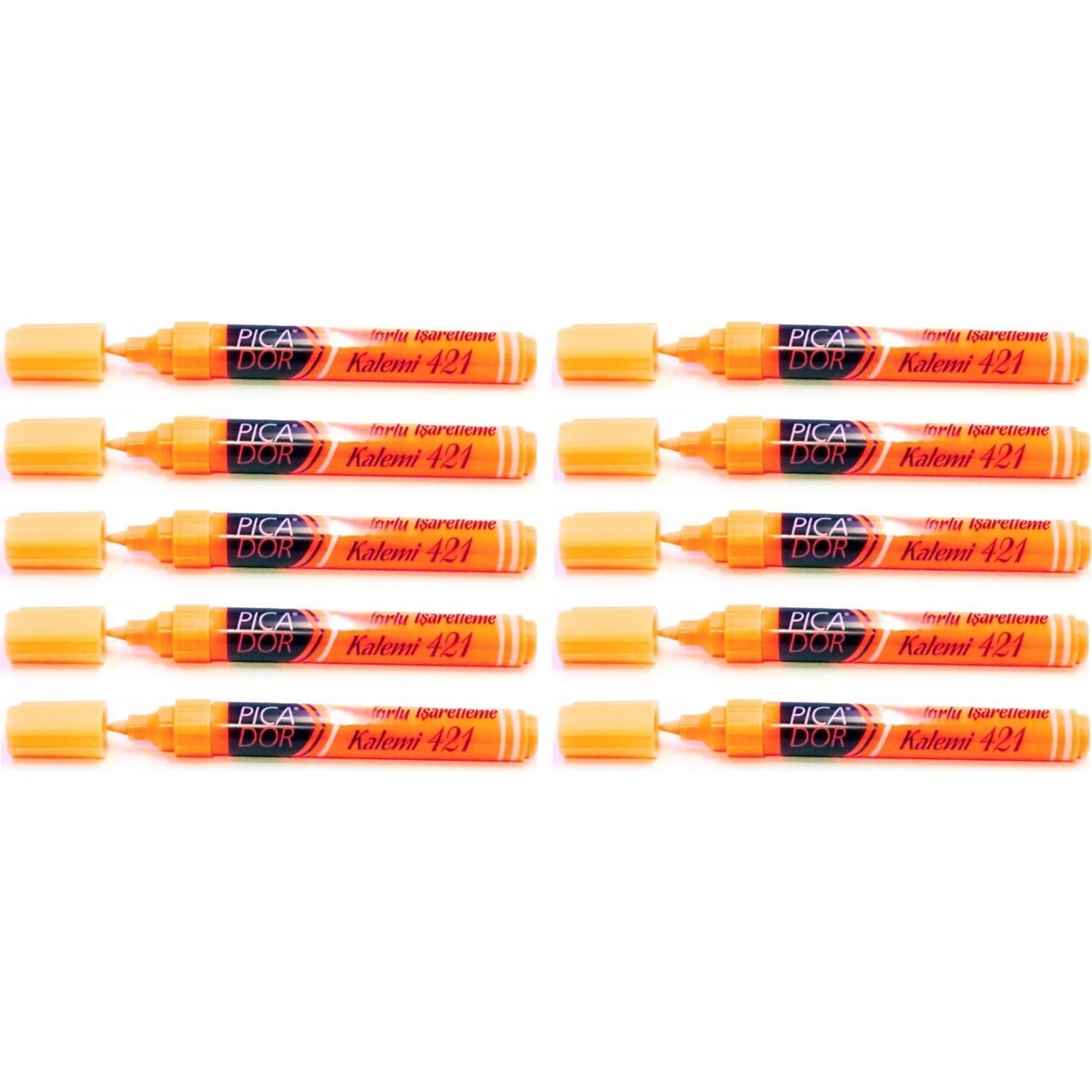 Picador Fosforlu Kalem Turuncu Fosforlu İşaretleme Kalemi (10 Lu Paket)