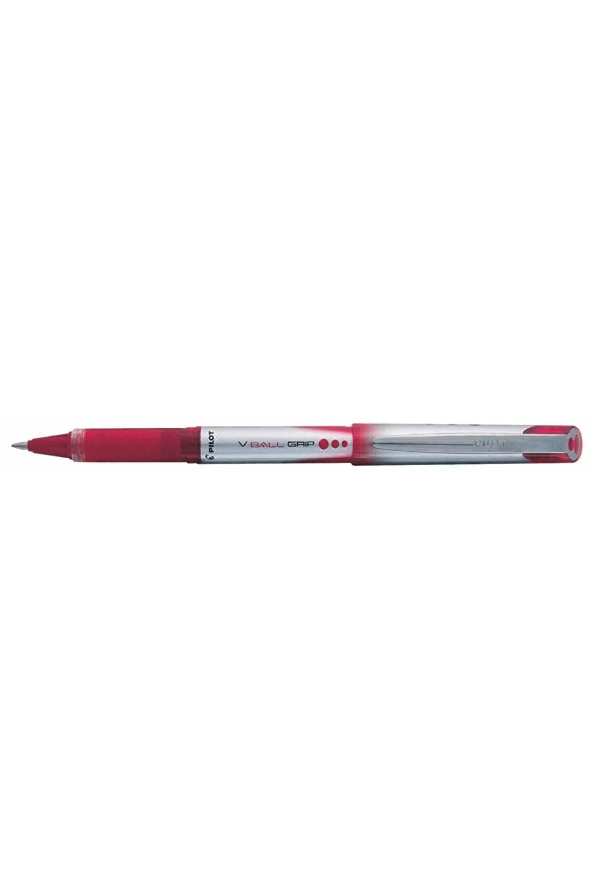 Pilot Roller Kalem V-Ball Grip 0.7 MM Kırmızı Roller Kalem (12 Li Paket)