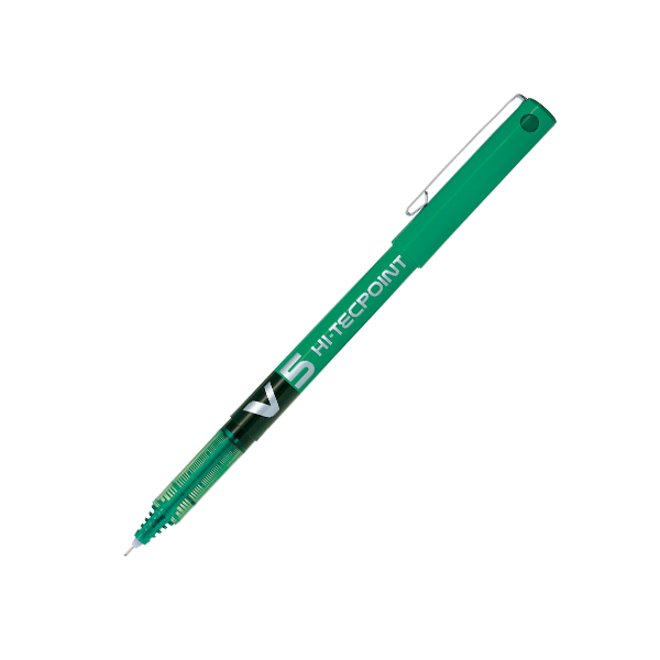 Pilot V5 Hi-Tecpoint İğne Uçlu 0.5 MM Roller Kalem Yeşil (12 Li Paket)
