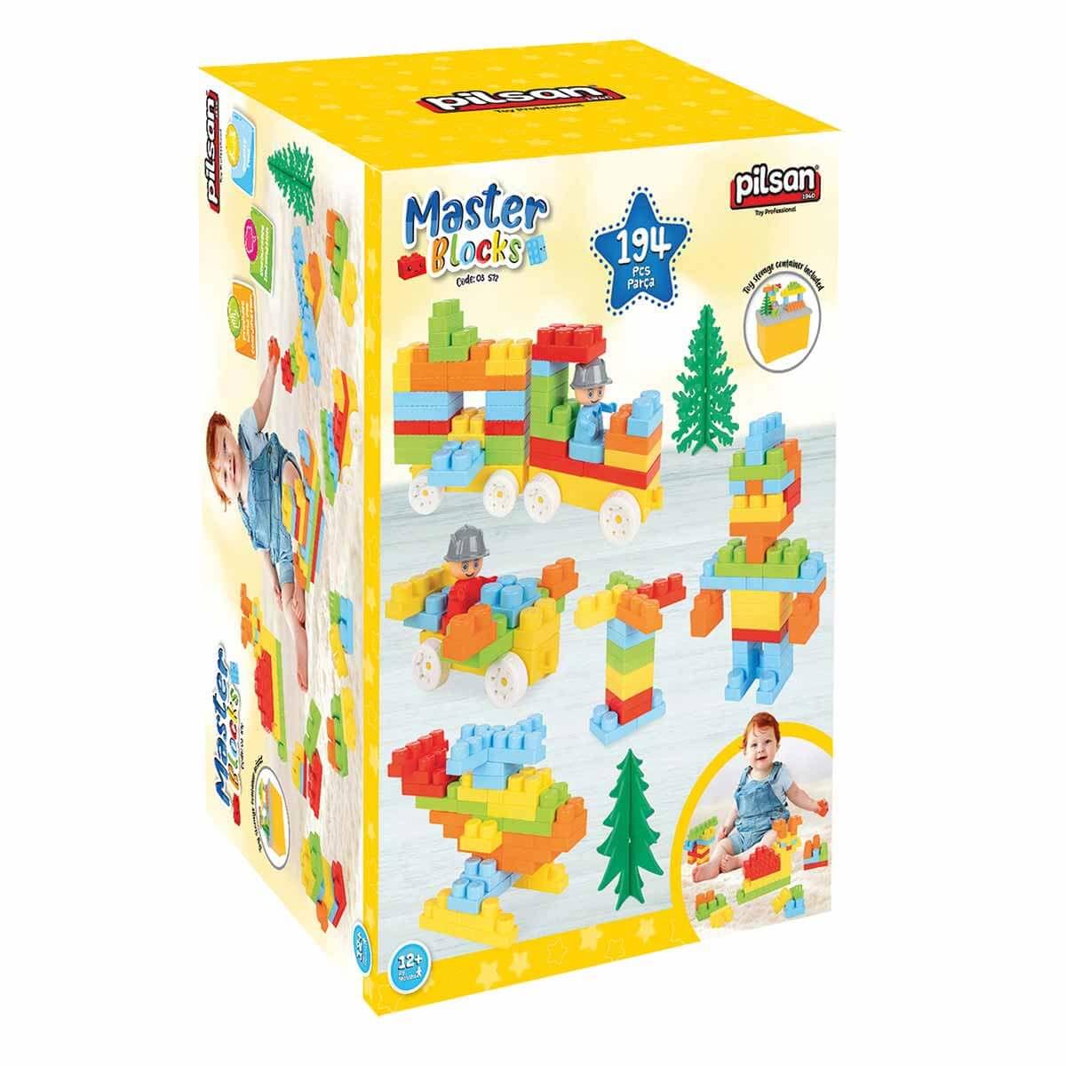 Pilsan Oyuncak Master Bloks Kapaklı Kutu 194 Parça Master Bloklar