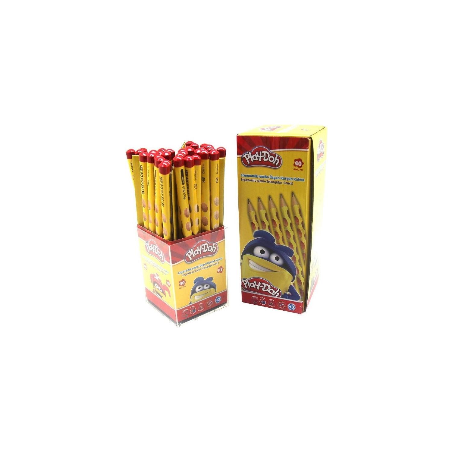 Play-Doh Kurşun Kalem Oluklu Jumbo Üçgen Kurşun Kalem (40 Lı Paket)