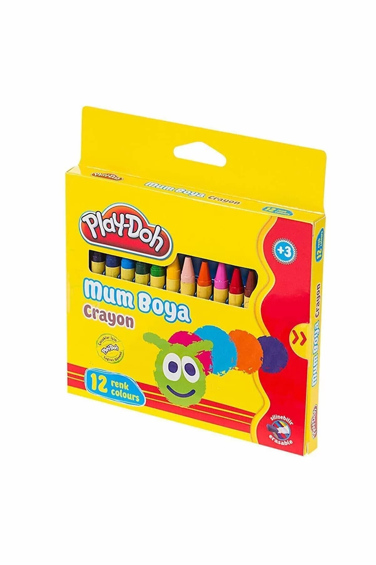 Play-Doh Mum Pastel Boya Crayon Yuvarlak 12 Renk Silinebilir
