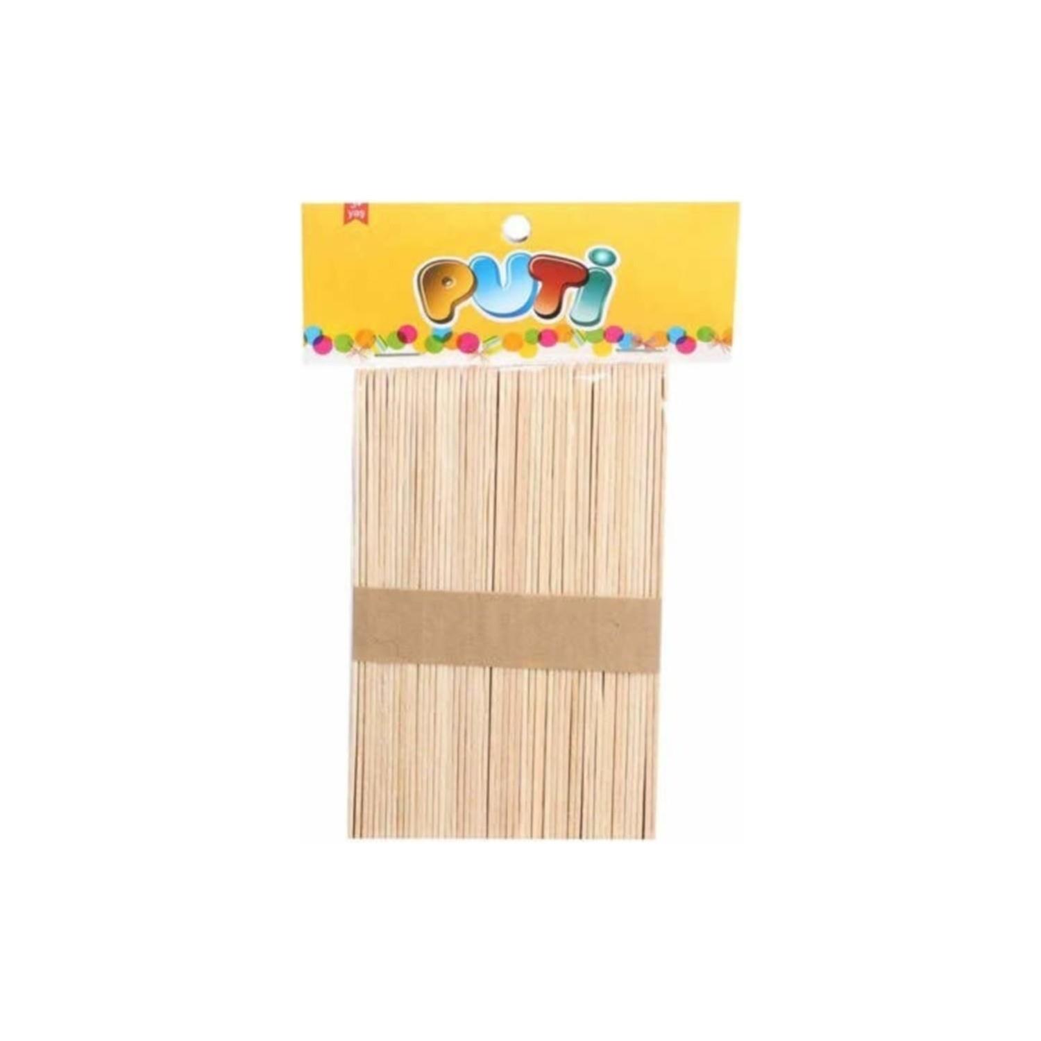 Puti Ahşap Büyük Çubuk Natural 50 Li (12 Adet)