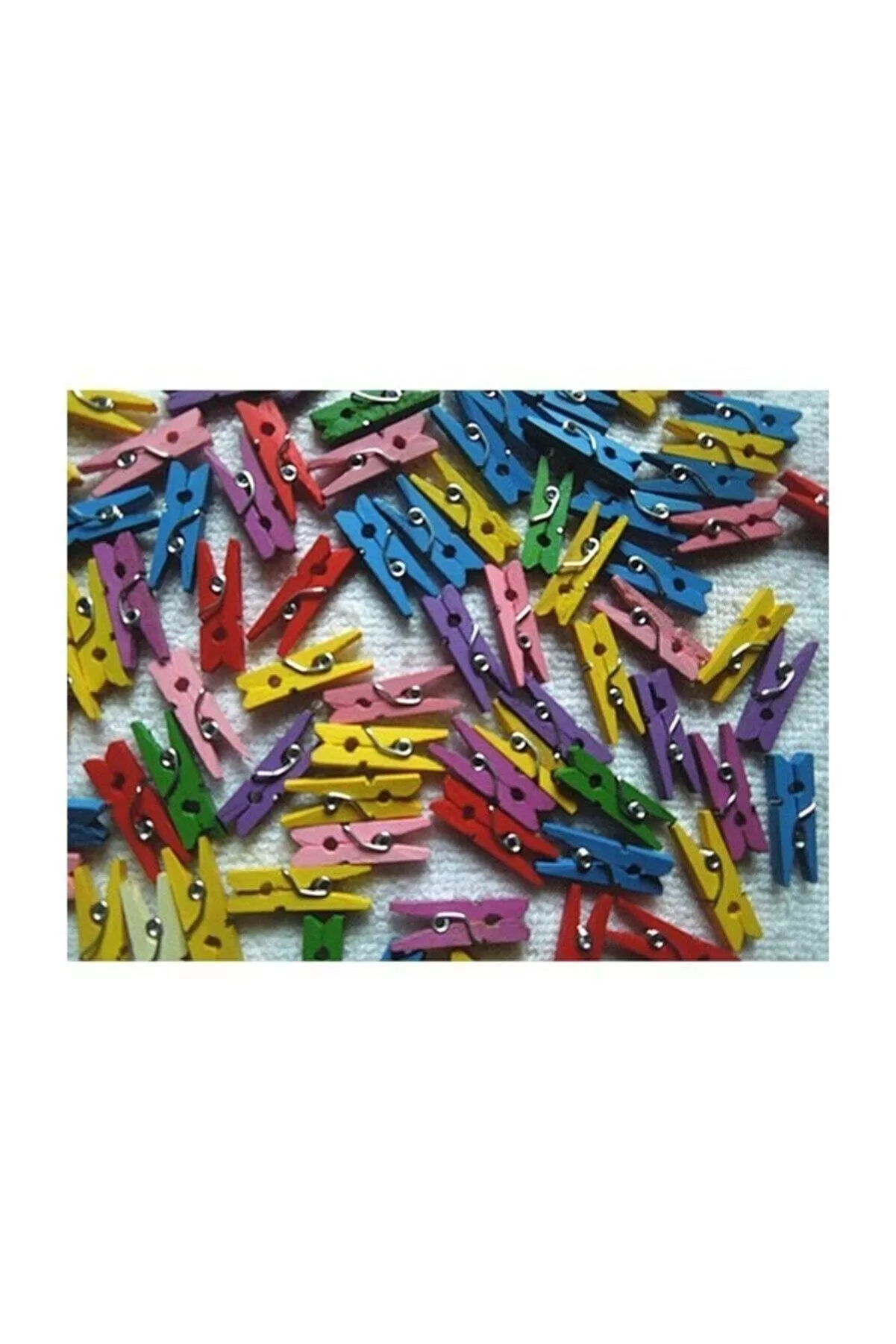 Puti Ahşap Küçük Mandal Renkli (24 Lü Paket)