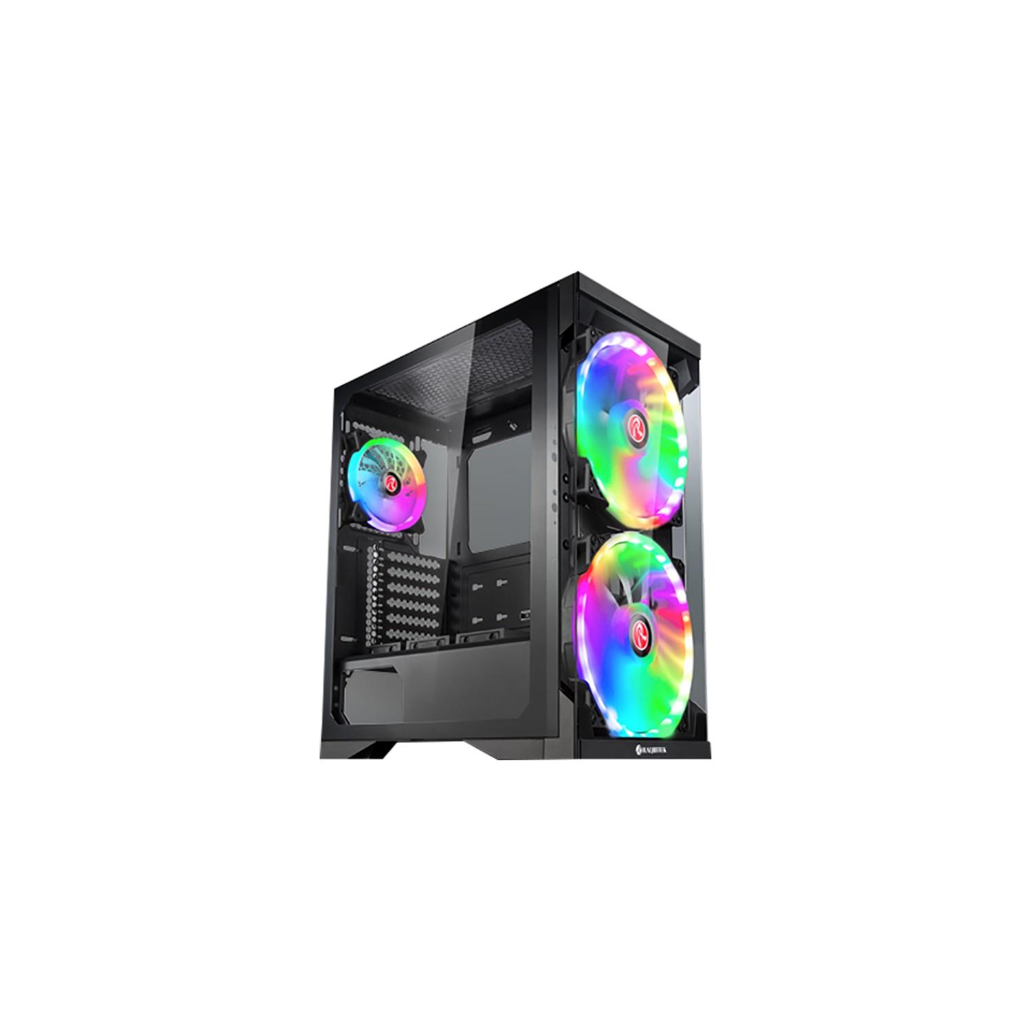 Raijintek SILENOS PRO 3 Adet Adreslenebilir ARGB LED Fanlı, Çift Taraflı Tempered Glass ATX Kasa
