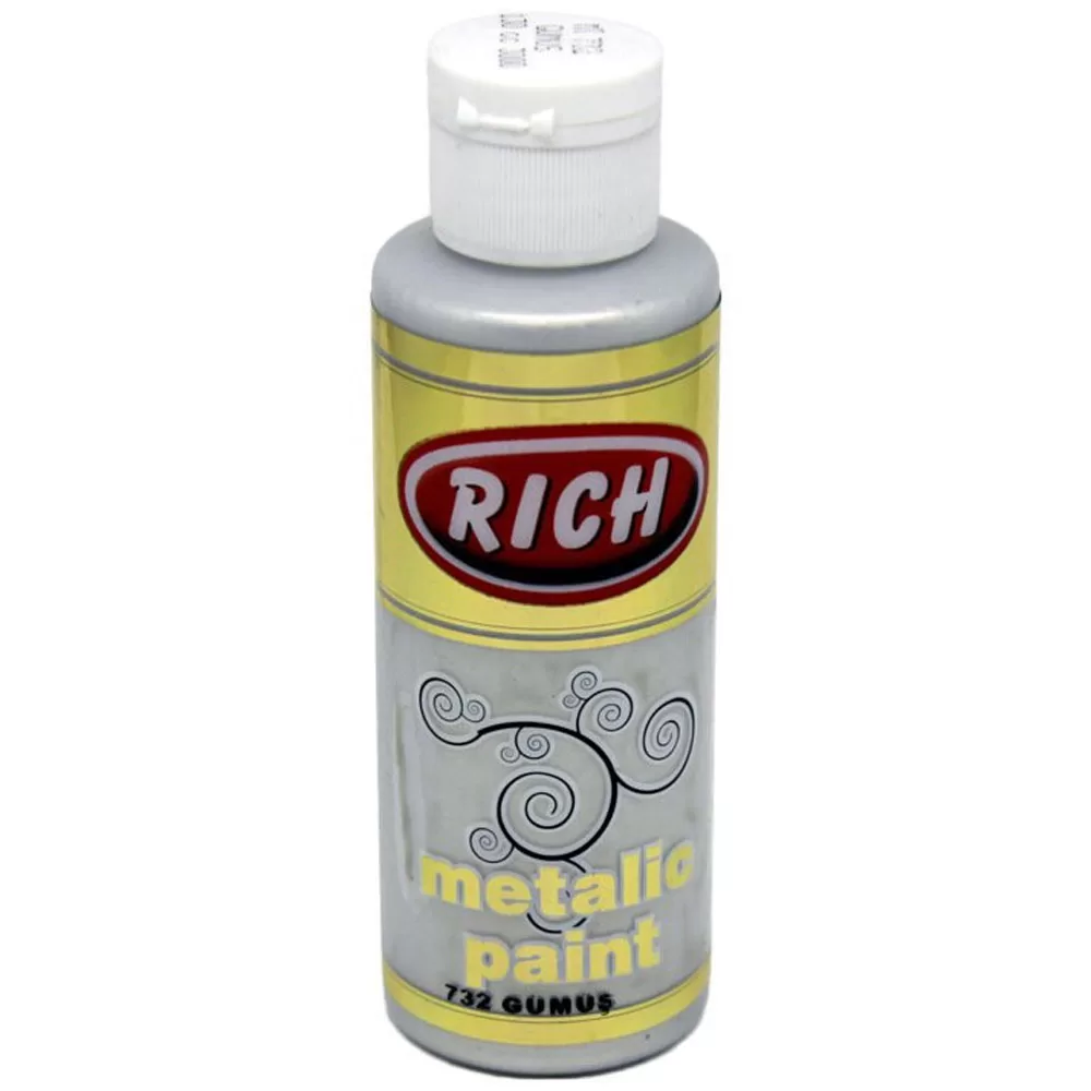 Rich Akrilik Boya Metalik 120 CC Gümüş