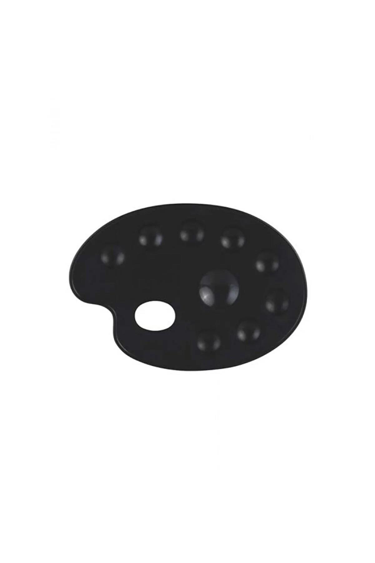 Rich Plastik Oval Boya Paleti Siyah 9 Godeli Siyah