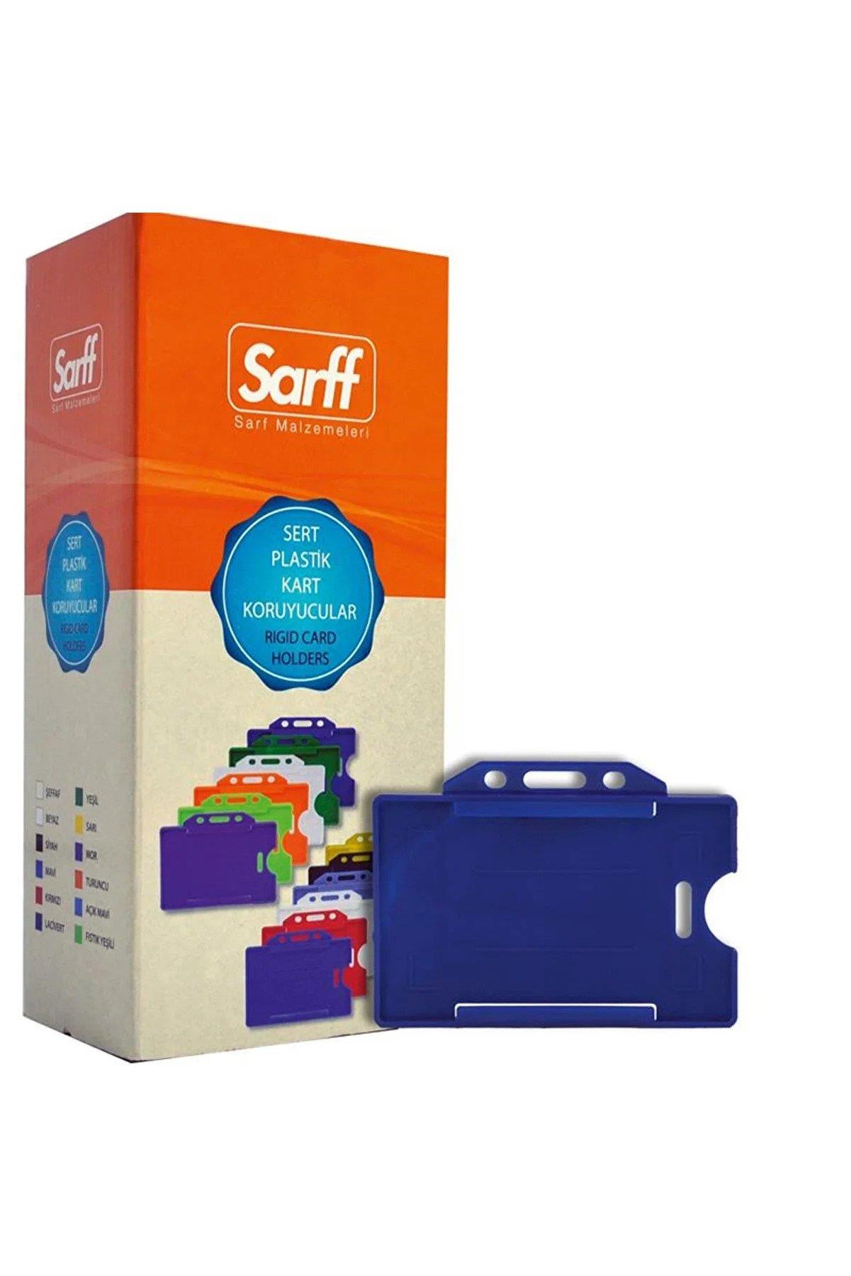 Sarff Kart Kabı Muhafaza Yatay Lacivert Yatay Kart Kabı (50 Li Paket)