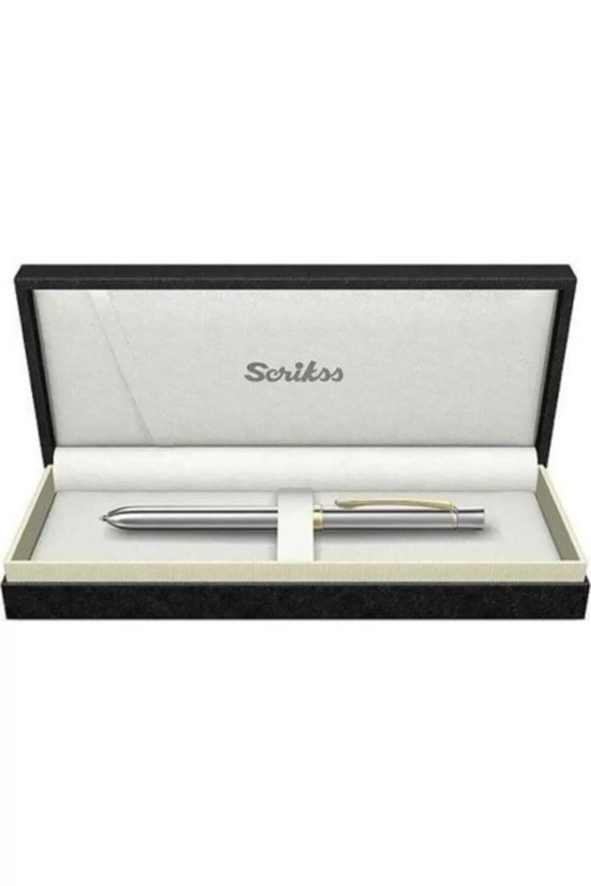 Scrikss Fonksiyonlu Kalem Gold Krom Tükenmez + Versatil Multifonksiyon Kalem