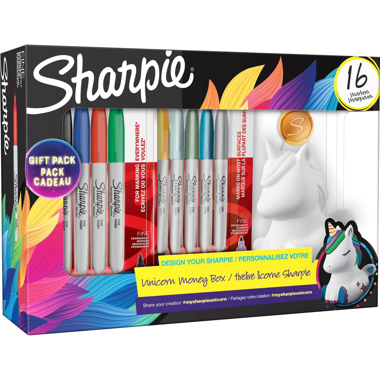 Sharpie Fine Kumbara Hediyeli 16 Lı Fine Markör Set Tek Boynuz