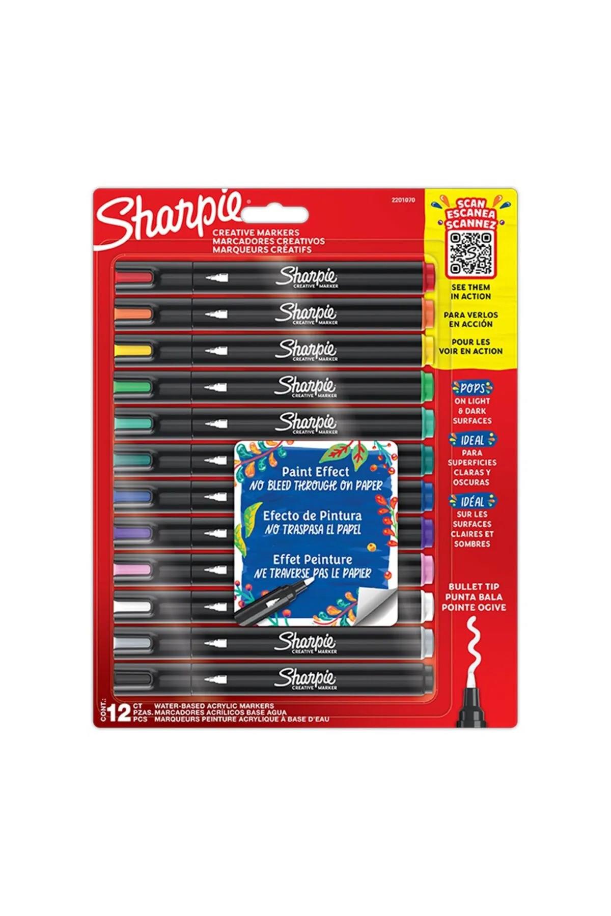 Sharpie Markör Akrilik Yuvarlak Uç 12 Li Blister Yuvarlak Uçlu Akrilik Markör