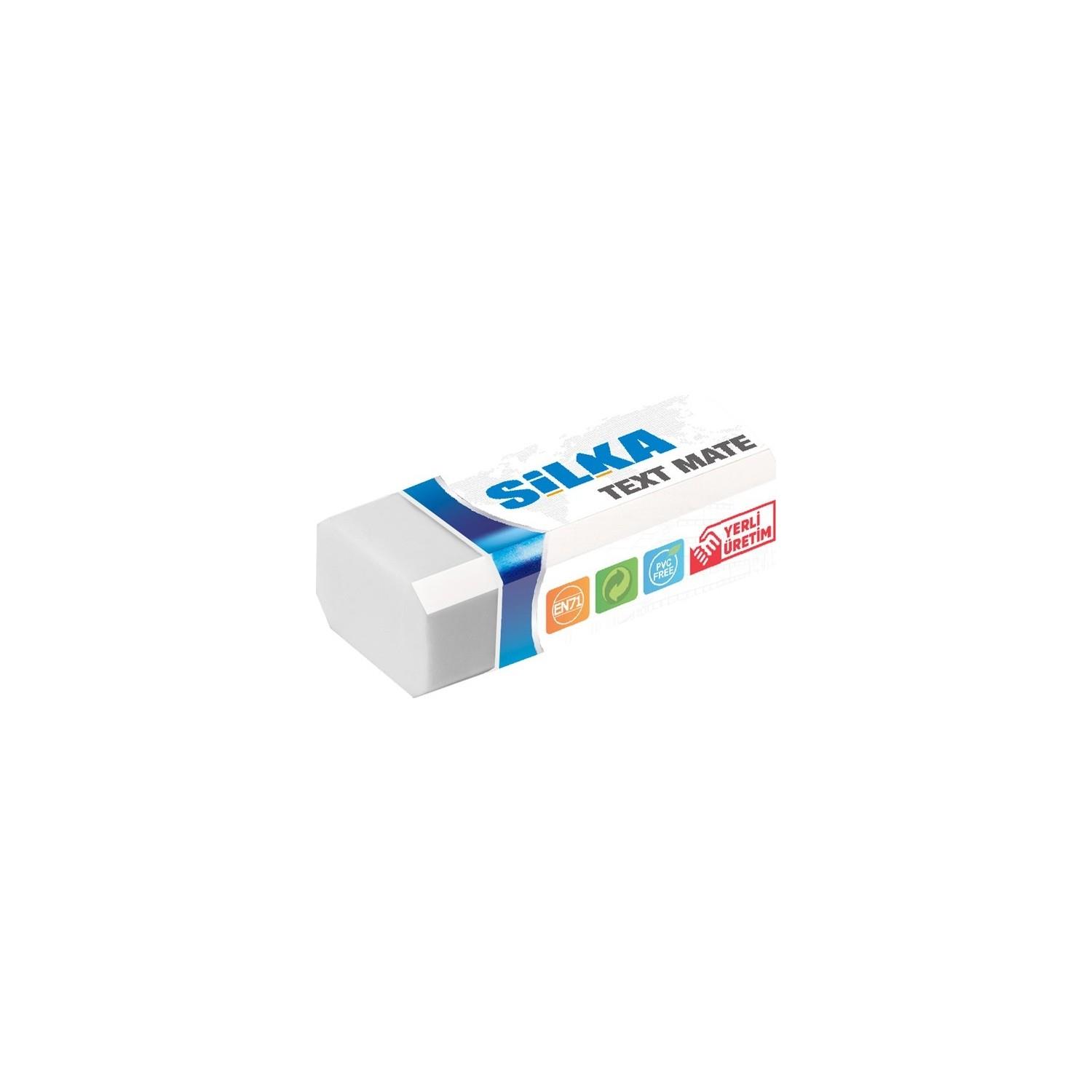 Silka Öğrenci Silgisi Text Matel Beyaz Öğrenci Silgisi (30 Lu Paket)