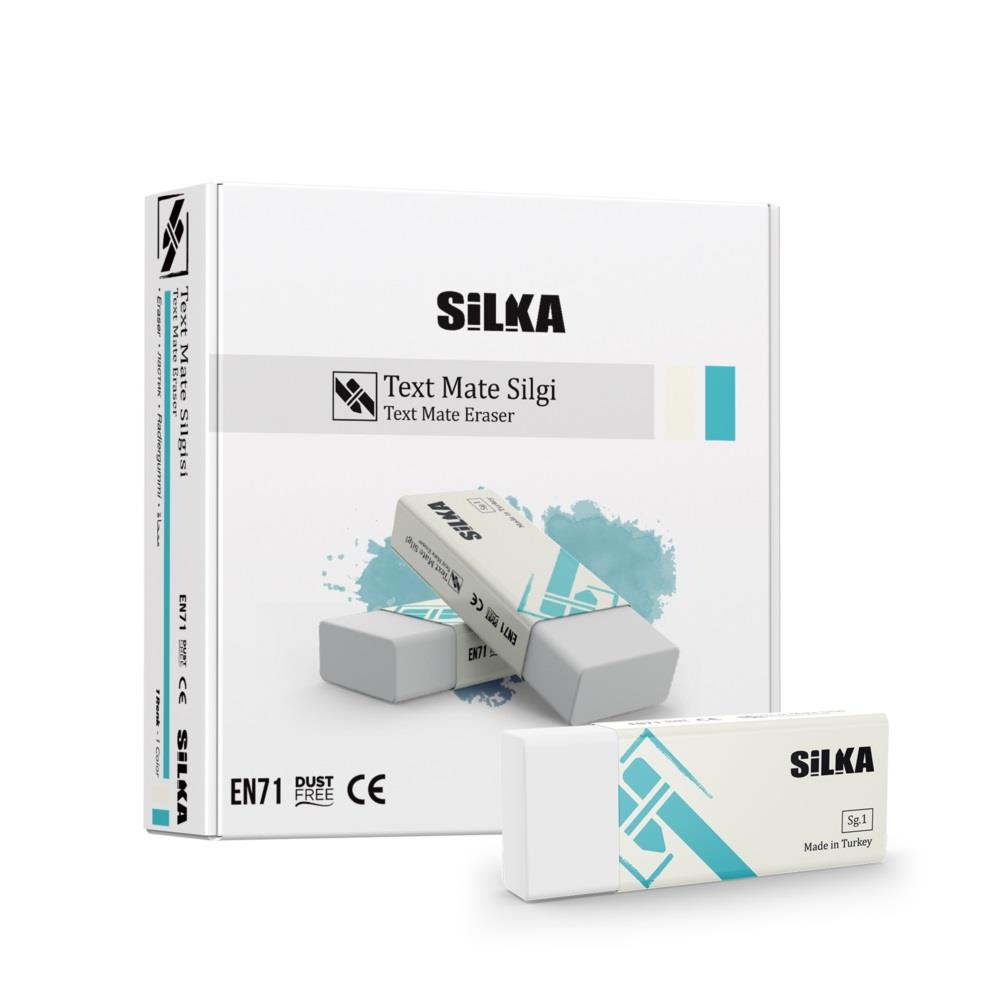 Silka Text Matel Öğrenci Silgisi Beyaz Öğrenci Silgisi (20 Li Paket)