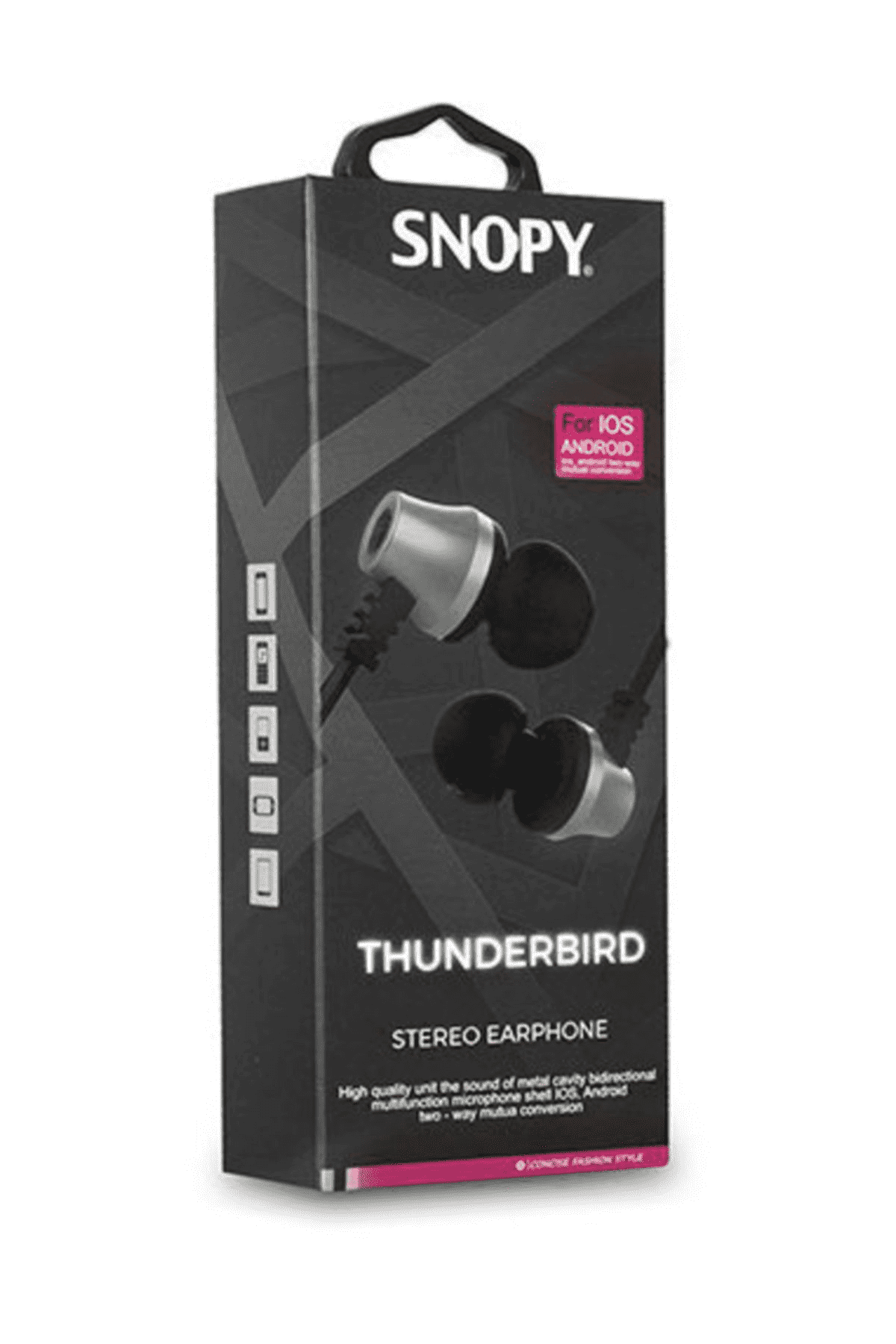 Snopy SN-J02 Thunderbird Mobil Telefon Uyumlu Kulak içi Beyaz-Gümüş Mikrofonlu KulaklıK