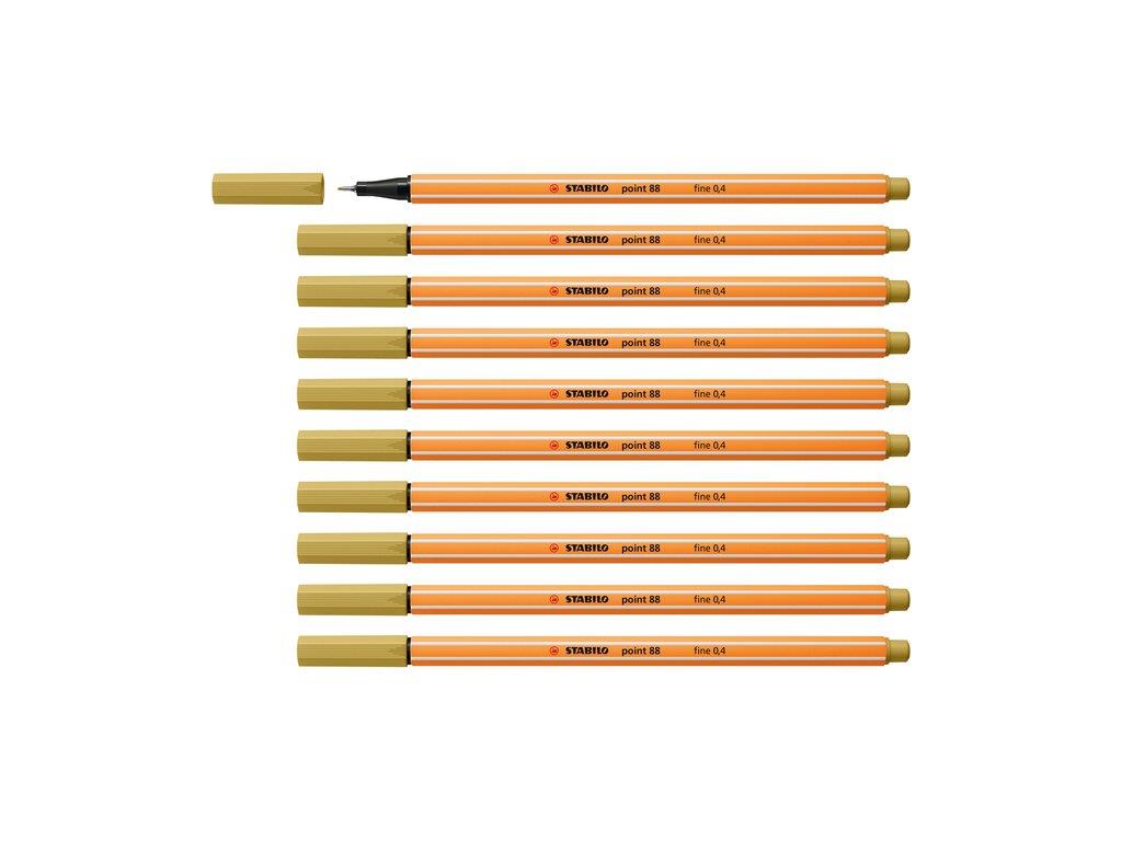 Stabilo İnce Keçe Uçlu Kalem 88 Point 0.4 MM Açık Haki Fineliner Kalem (10 Lu Paket)