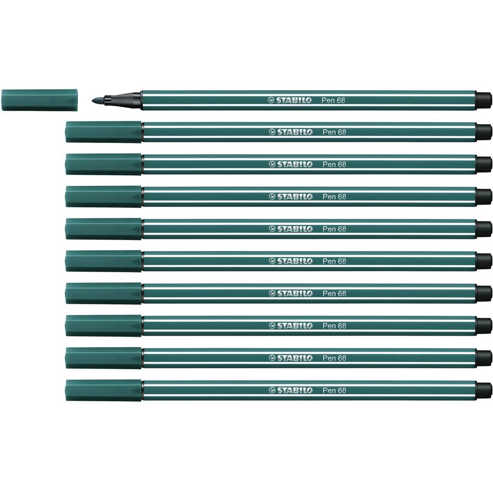 Stabilo Keçe Uçlu Boya Kalemi 1 MM Turkuaz Yeşili Keçeli Kalem (10 Lu Paket)