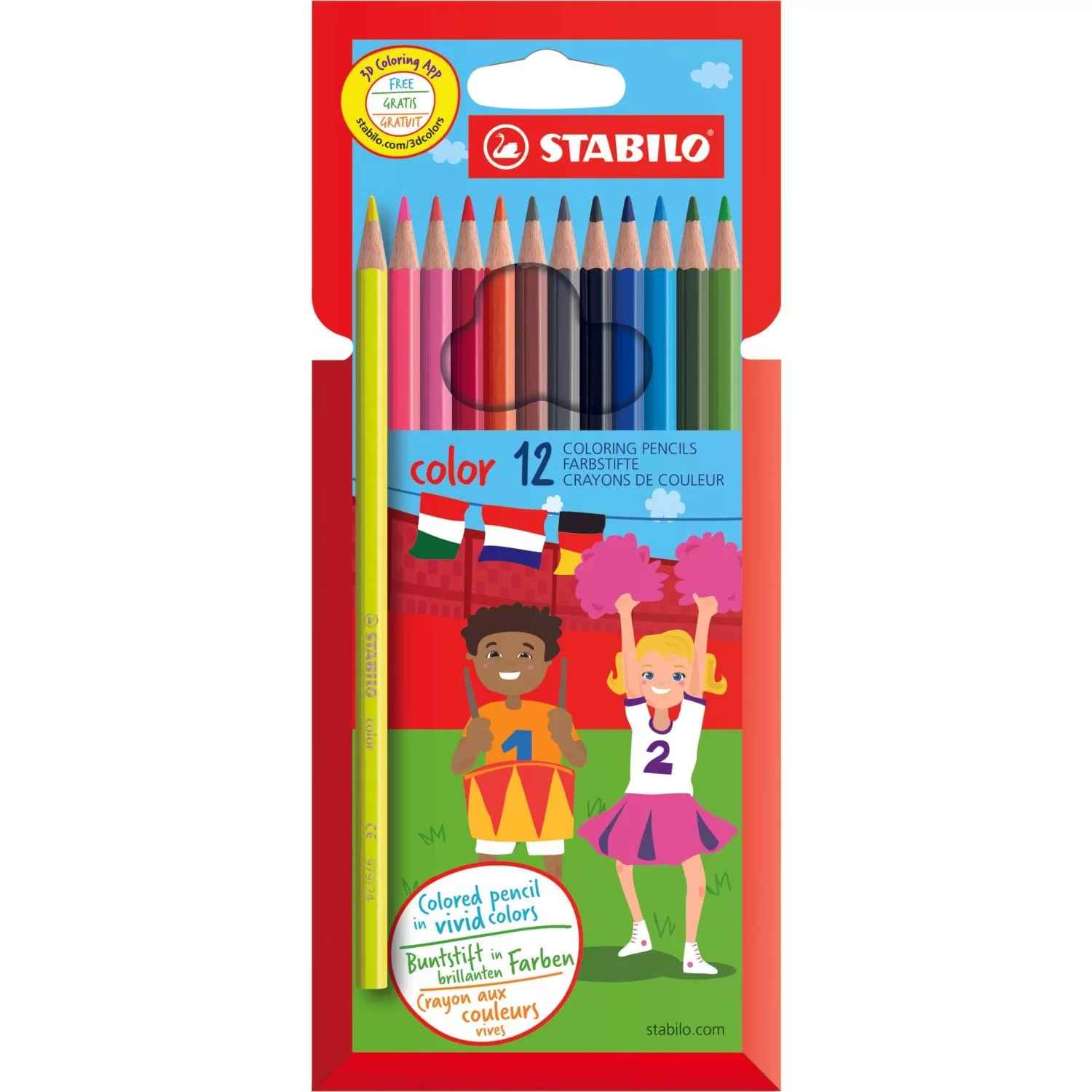 Stabilo Kuru Boya Color Hartung 12 Renk Kuru Boya