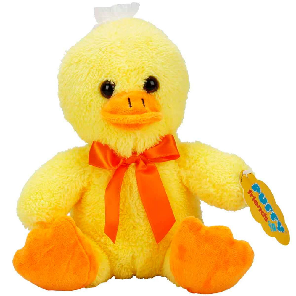 Sunman Oyuncak Peluş Ördek Oturan Kurdeleli 20 CM Sarı Ördek