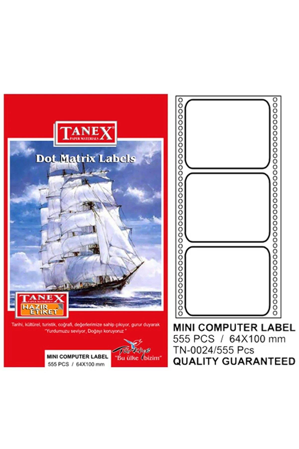 Tanex Sürekli Form Etiket 64x100 MM Sürekli Form Etiketi 555 Li