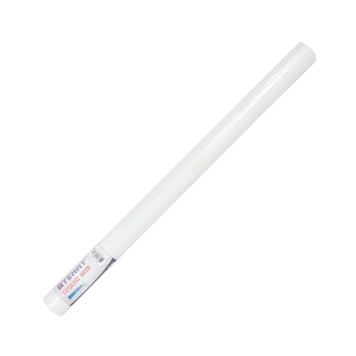 Temat Asetat Yapışkanlı Rulo 45 Cm x 2 Metre Beyaz Yapışkanlı Asetat Rulo