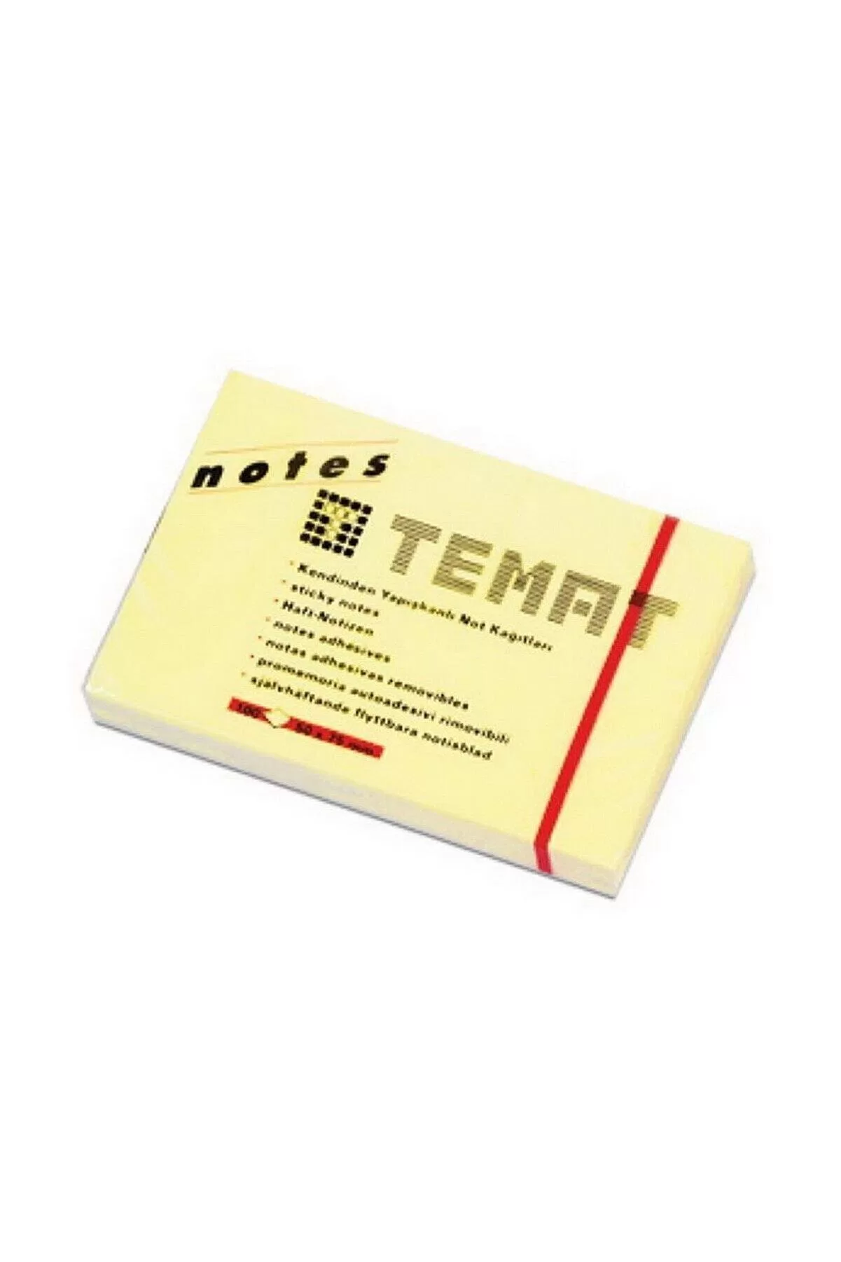Temat Yapışkanlı Not Kağıdı Pastel Sarı 50x75 MM