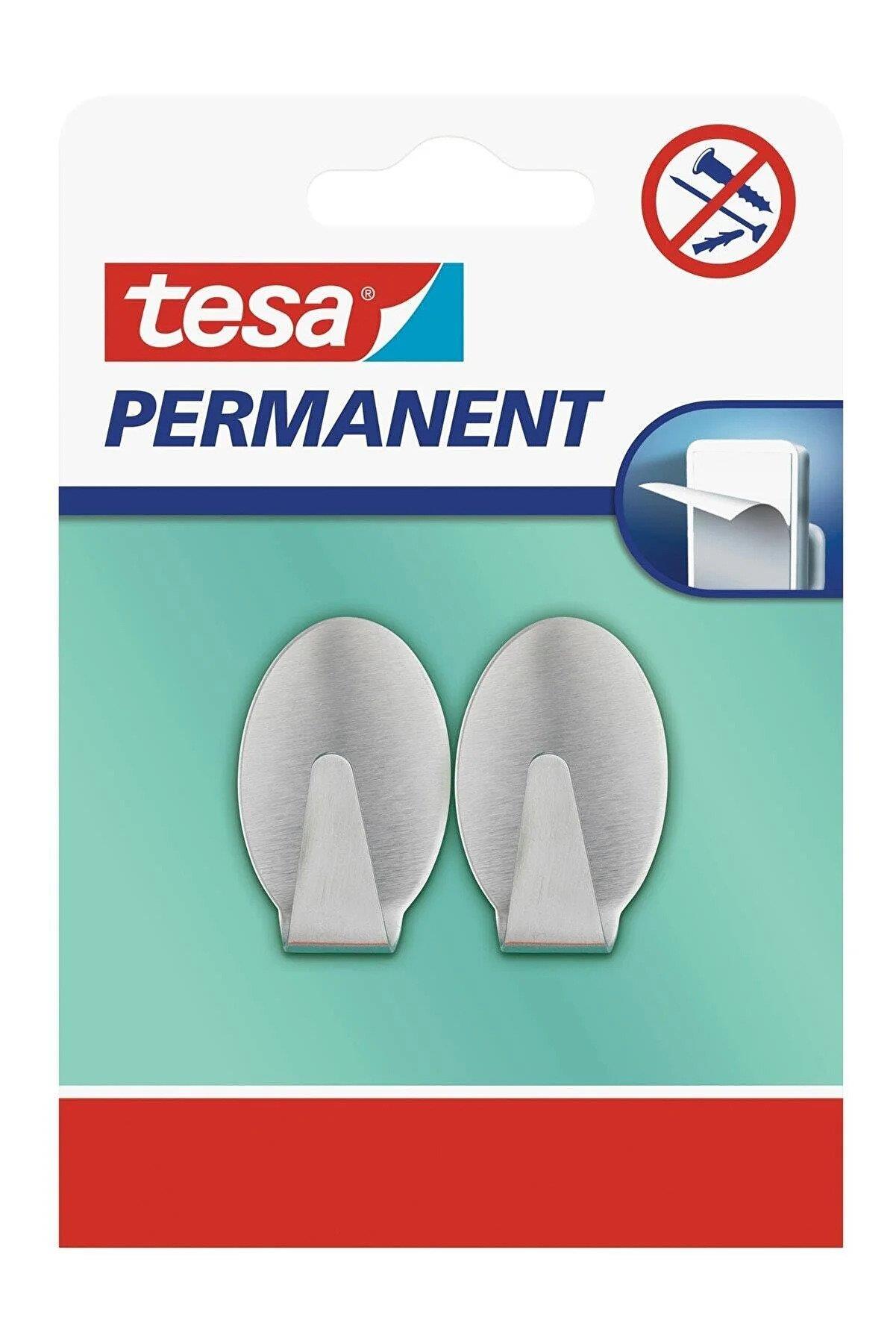 Tesa Permanent Askı Metal Oval 2 Adet Kendinden Yapışkanlı Askı 2 Li Paket