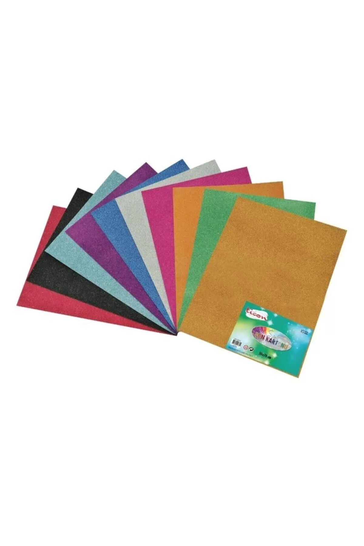 Ticon Fon Kartonu Simli 50 x 70 Cm Simli Turuncu (10 Lu Paket)